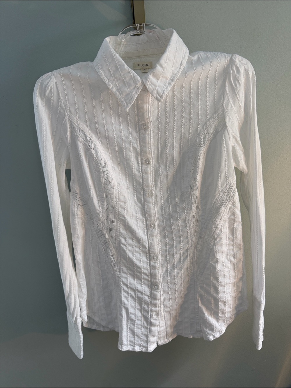 Pilcro White Pintuck Button-Front Shirt